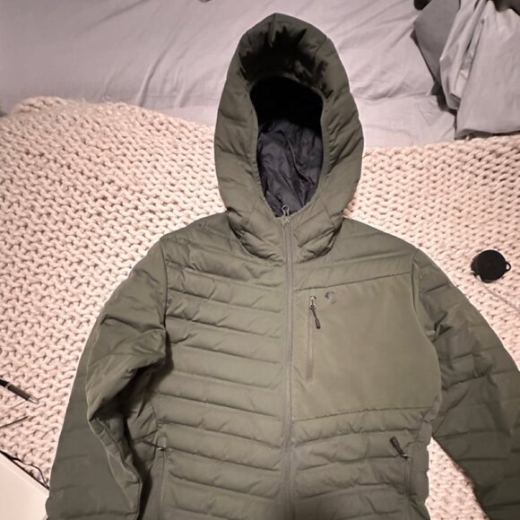 Mountain Hardwear Stretchdown Hooded Jacket - Sz Medium - Green - Picture 1 of 4